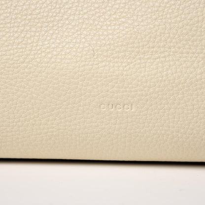 Gucci Pebbled Calfskin Bamboo Tote Off White 10 of 16