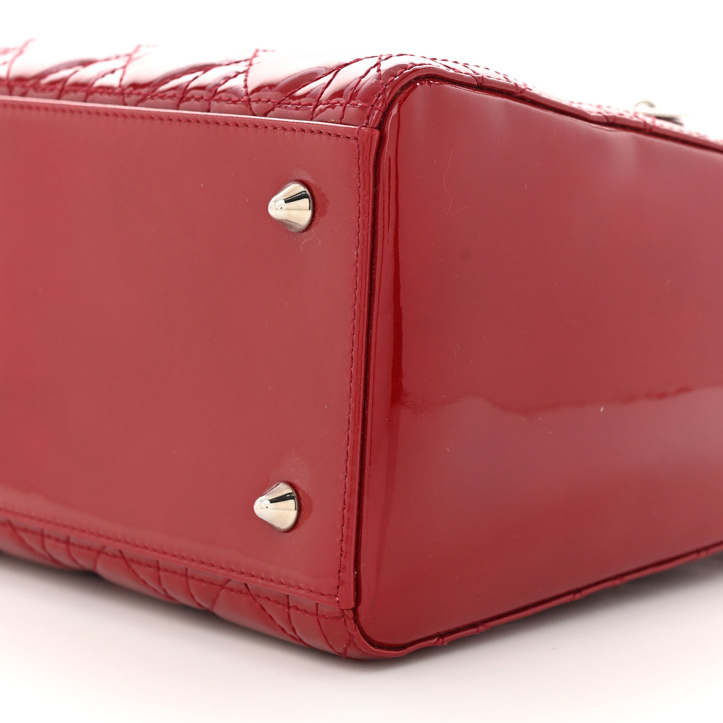 Patent Cannage Medium Lady Dior Red