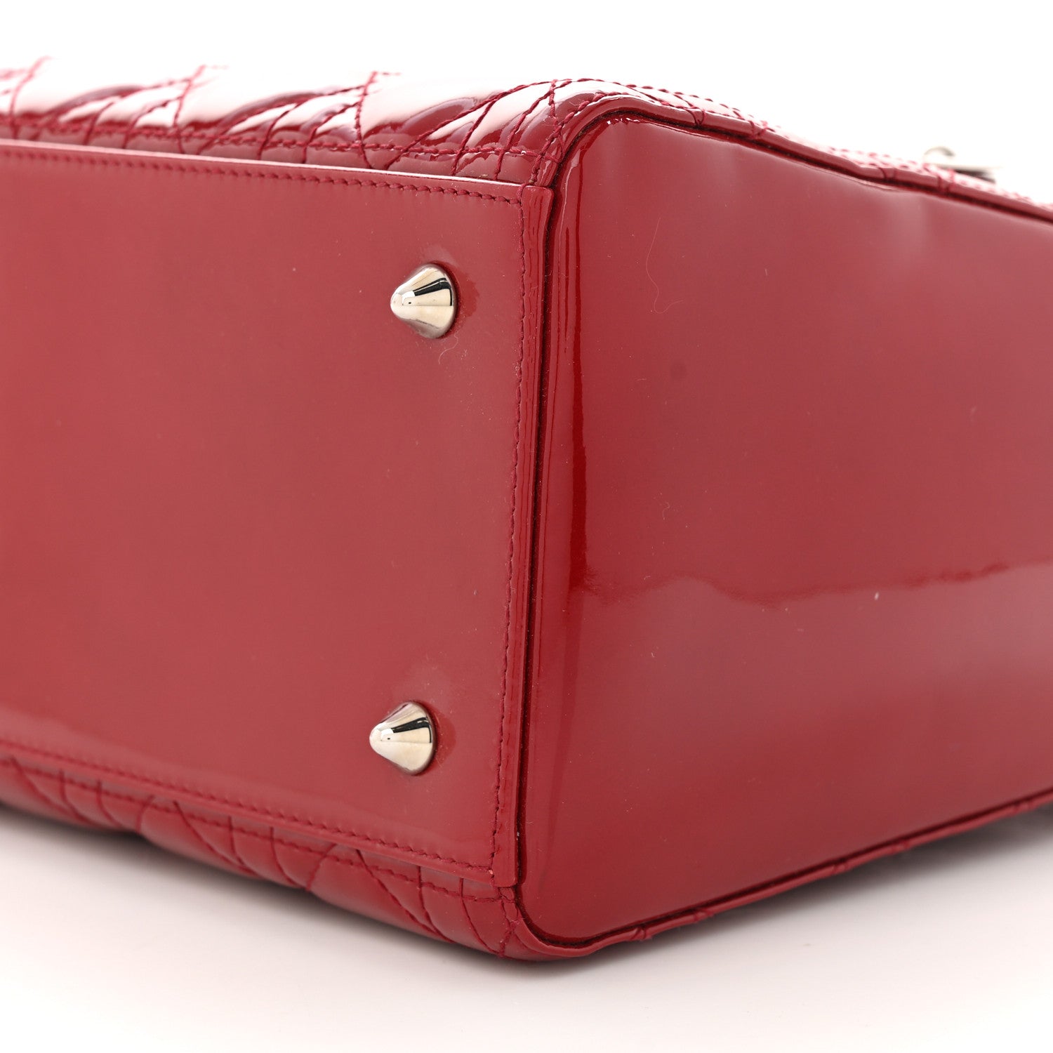 Christian Dior Patent Cannage Medium Lady Dior Red 10 of 11