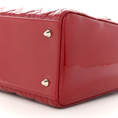 Christian Dior Patent Cannage Medium Lady Dior Red 10 of 11