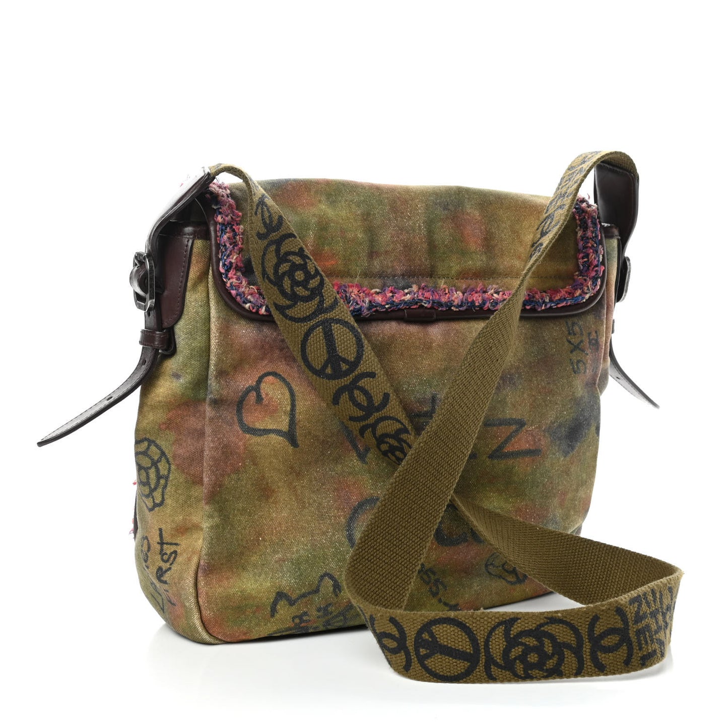 Washed Toile Graffiti On The Pavements Messenger Khaki Multicolor