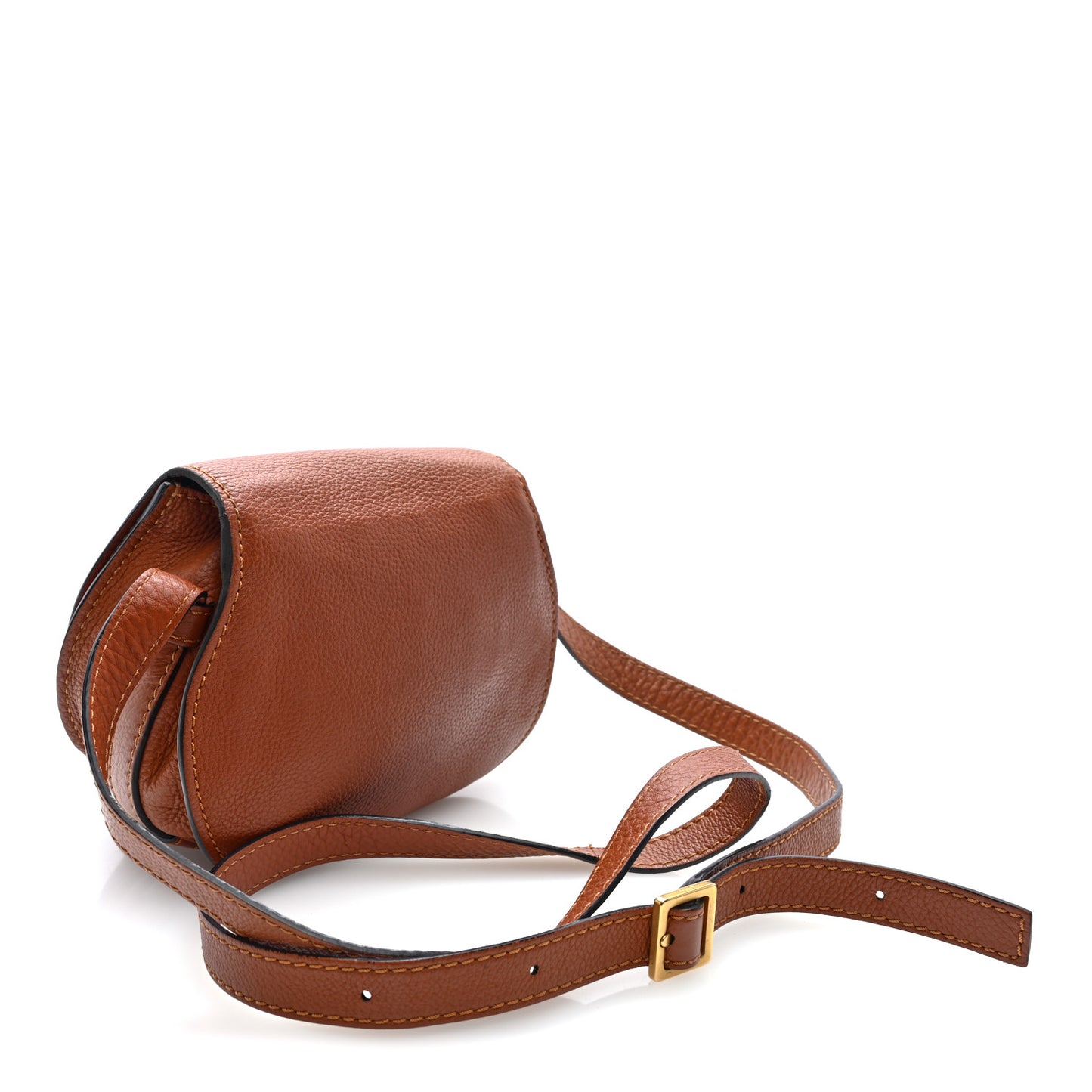 Calfskin Mini Marcie Round Crossbody Bag Tan