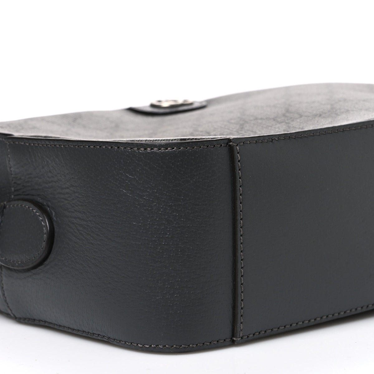 Gucci GG Supreme Monogram Textured Dollar Calfskin Ophidia Shoulder Bag Grey Black Graphite Grey 9 of 10