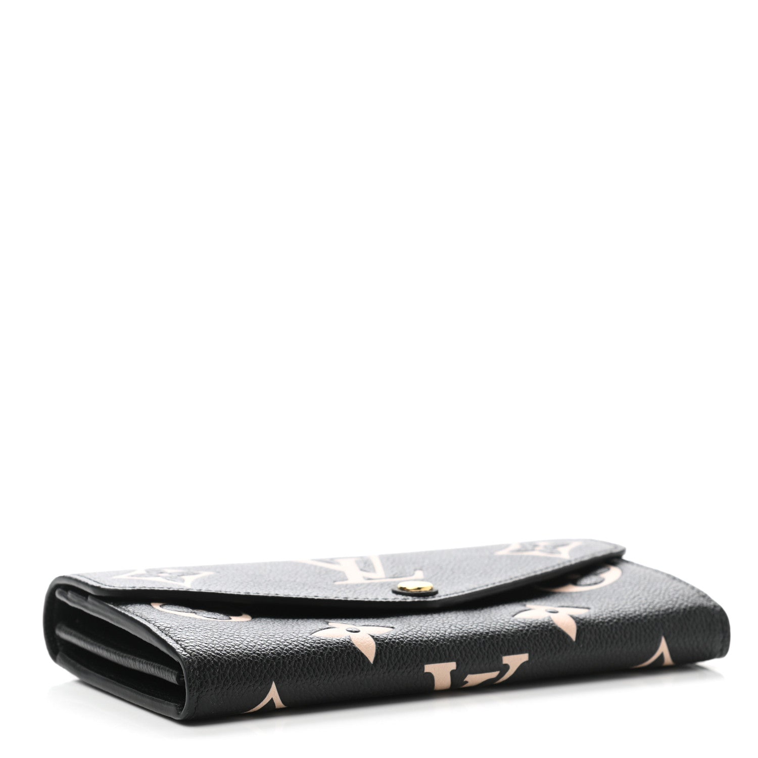 Louis Vuitton Monogram Empreinte Giant Sarah Wallet Black Beige 4 of 7