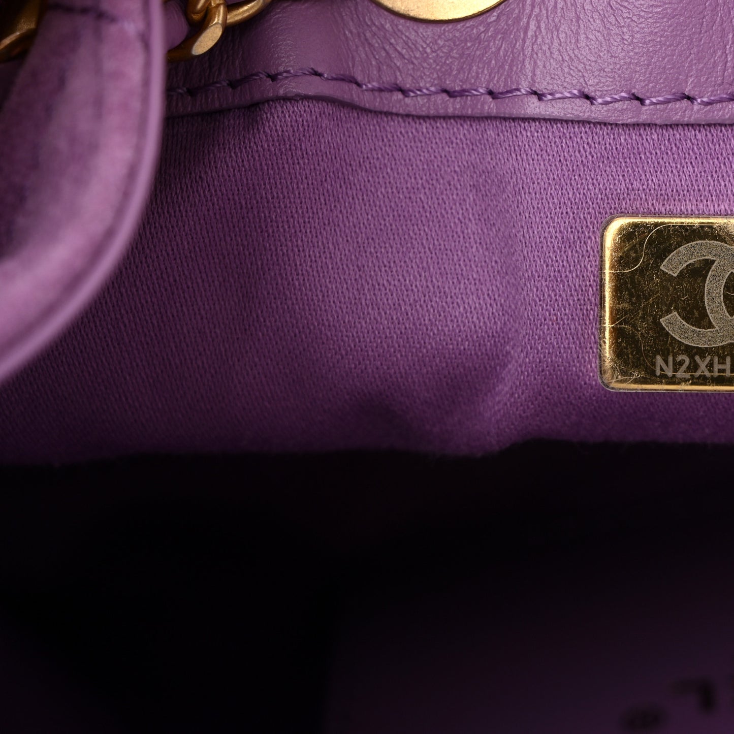 Suede Quilted Mini Chanel 25 Handbag Purple