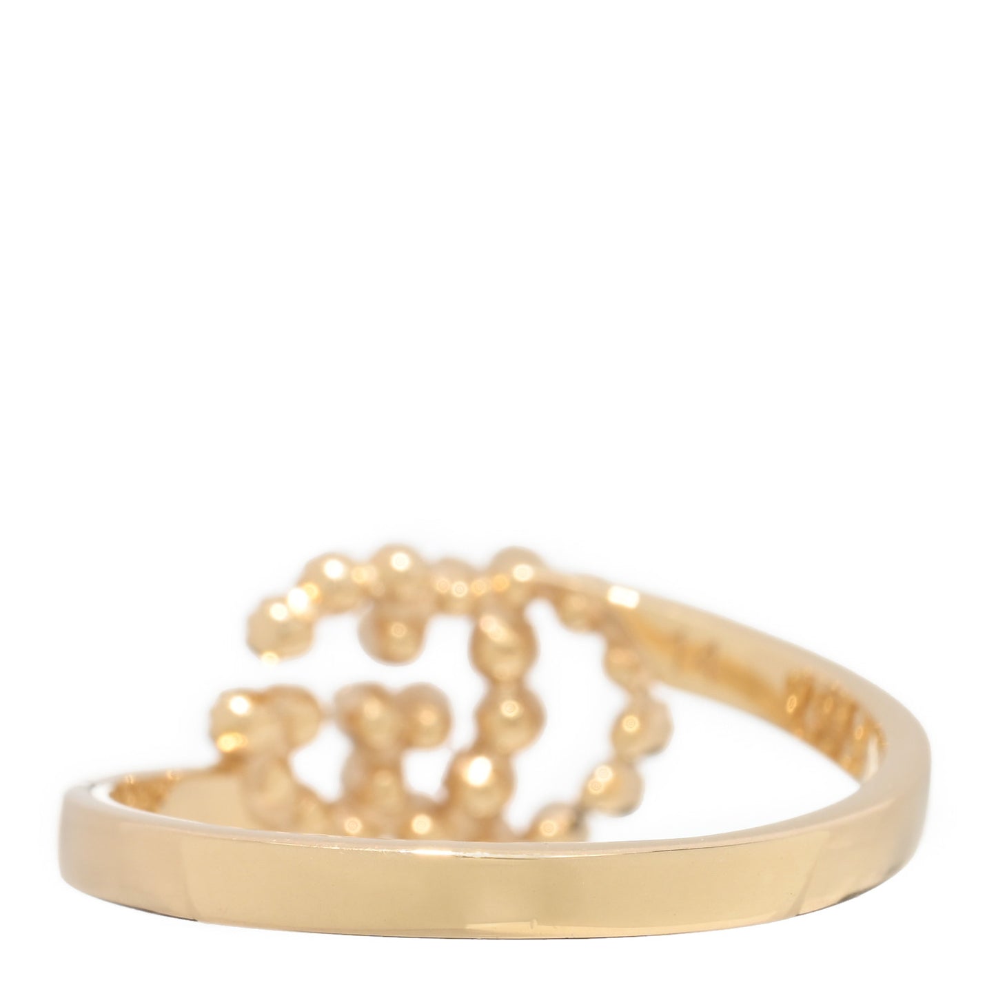 18K Yellow Gold Diamond Running G Ring 54 6.75