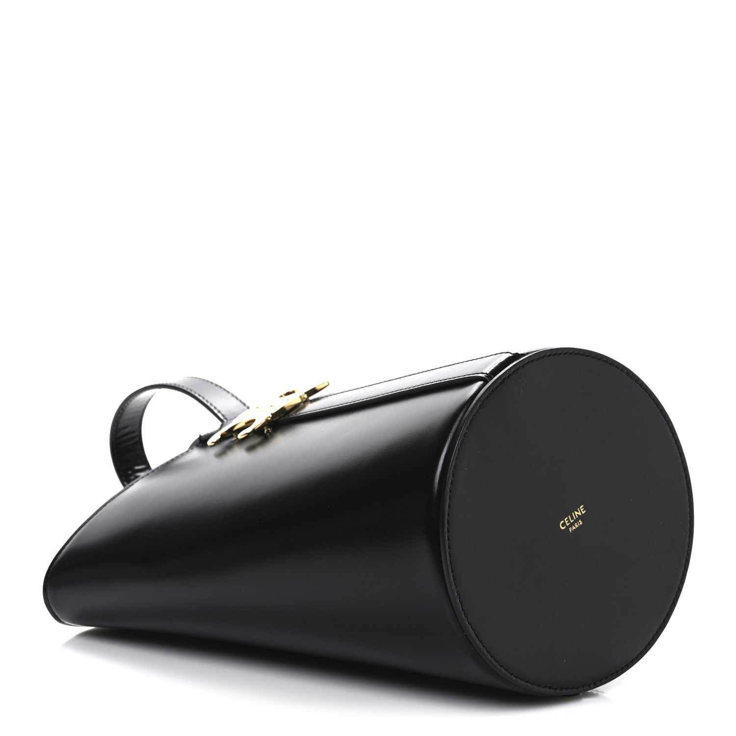 Celine Shiny Calfskin Triomphe Bucket Bag Black 4 of 12