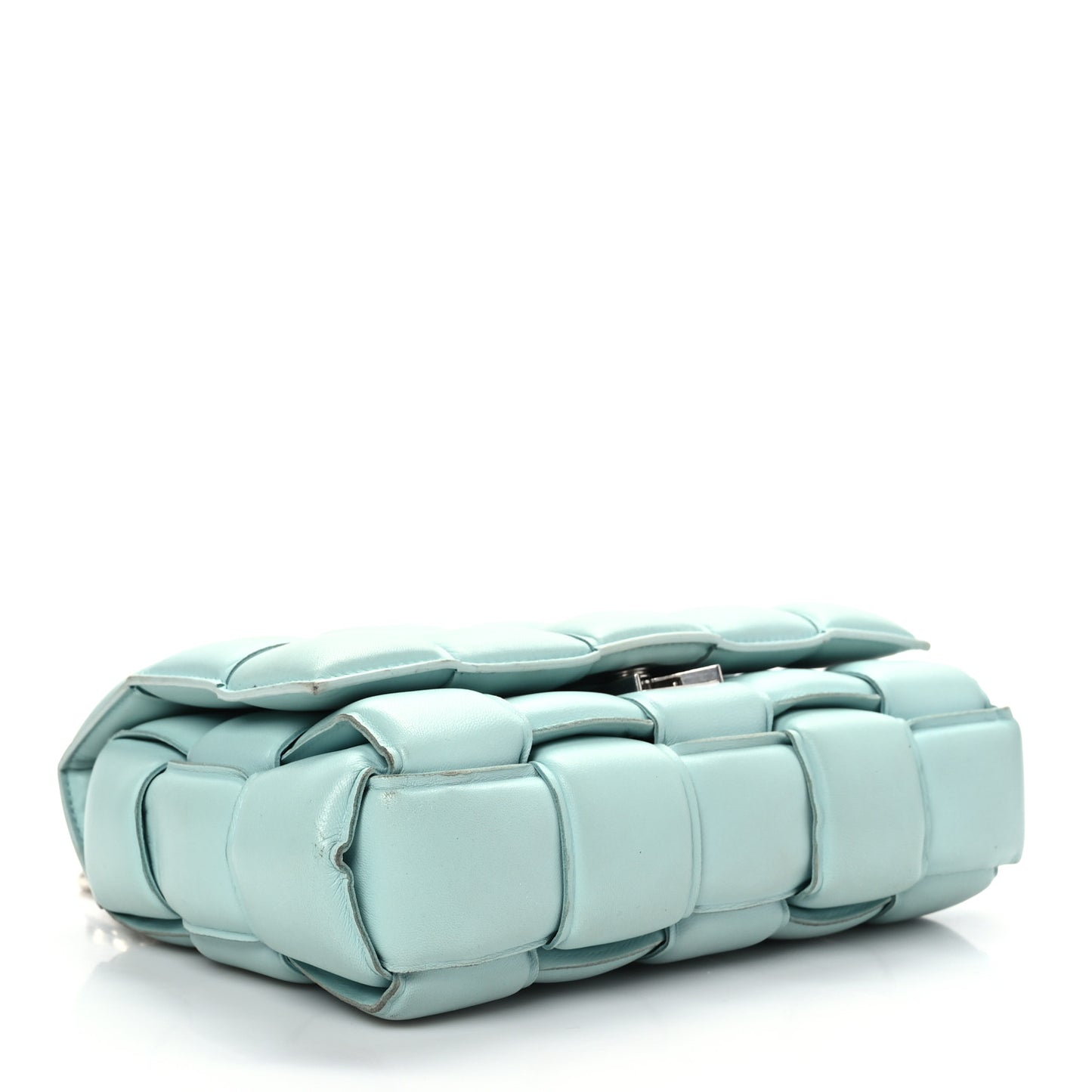 Lambskin Maxi Intreccio Padded Chain Cassette Crossbody Bag Spearmint