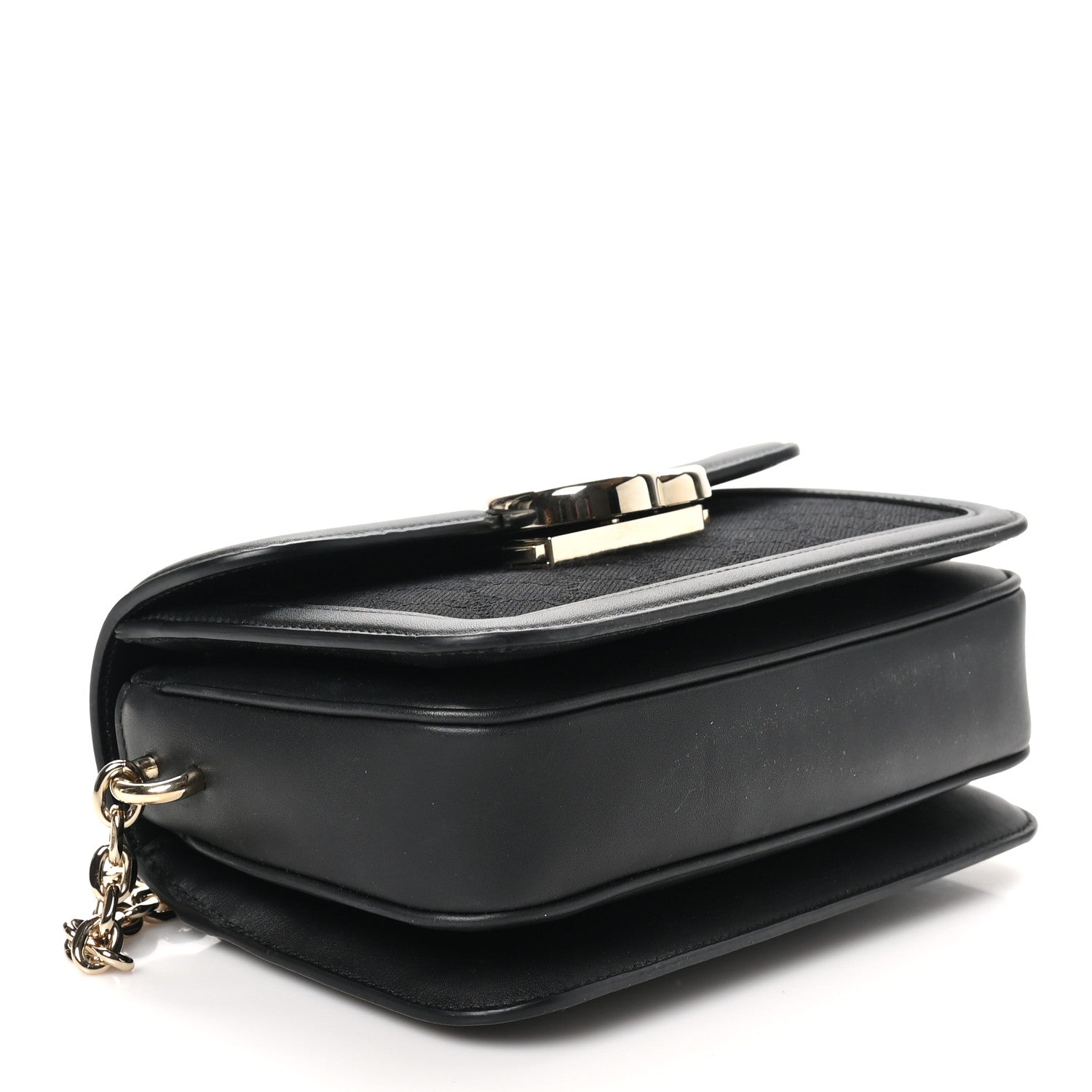 Gucci Crepe Wool Silk GG Monogram Go Small Shoulder Bag Black 5 of 10