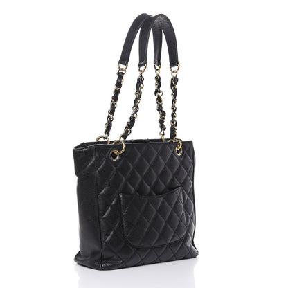 Chanel Caviar Quilted Petit Shopping Tote PST Black 3 of 17