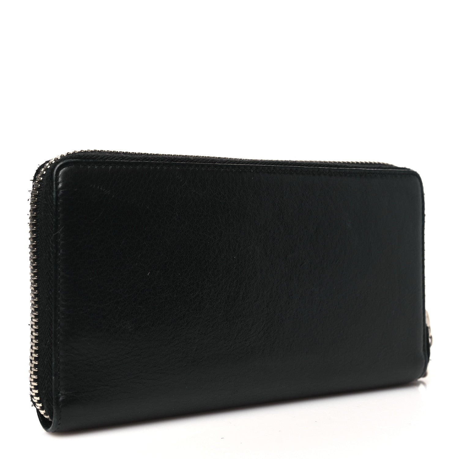 Balenciaga Calfskin Papier Zip Around Wallet Black 3 of 11