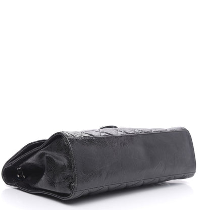 Chanel Crumpled Grained Calfskin Jumbo CC Crave Flap Black 4 of 15