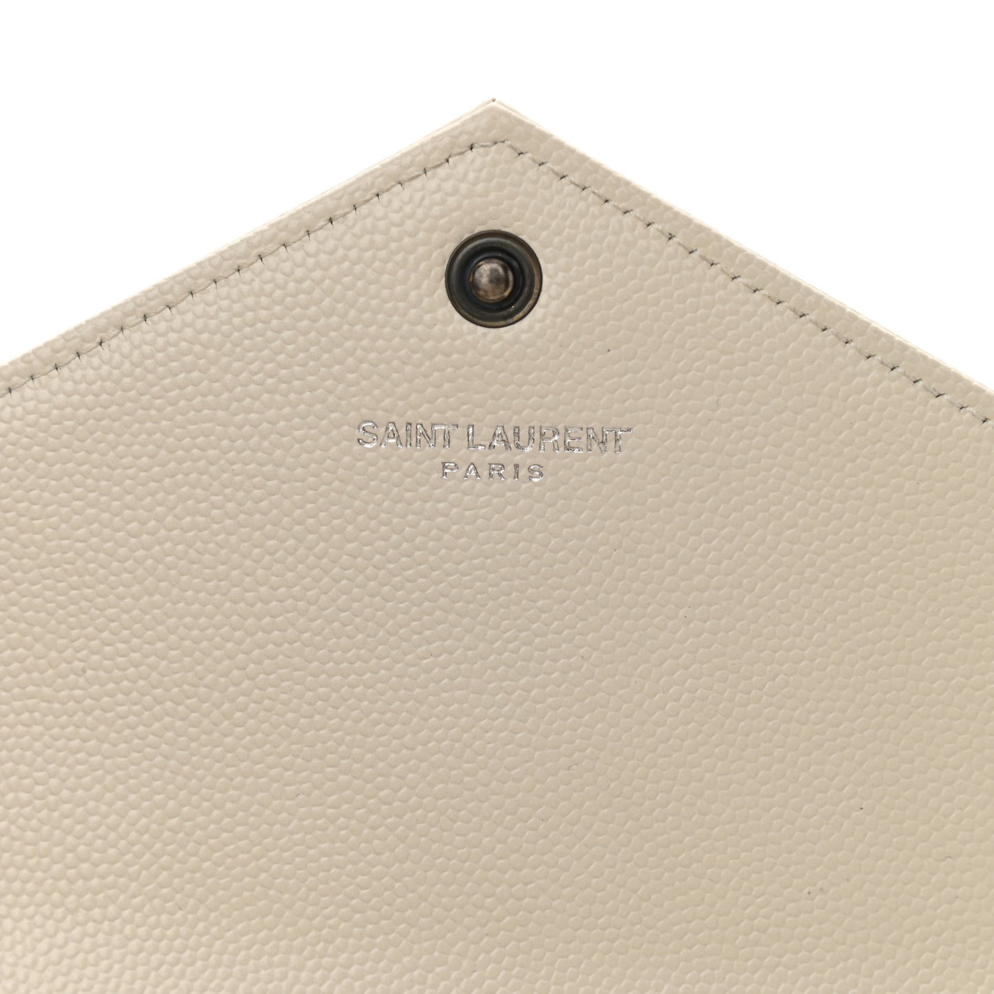 Grain De Poudre Matelasse Chevron Monogram Envelope Chain Wallet Dove White