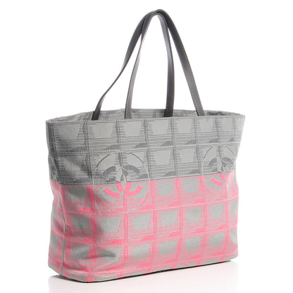 Chanel Nylon Travel Shopping Tote Pink Grey 3 of 7