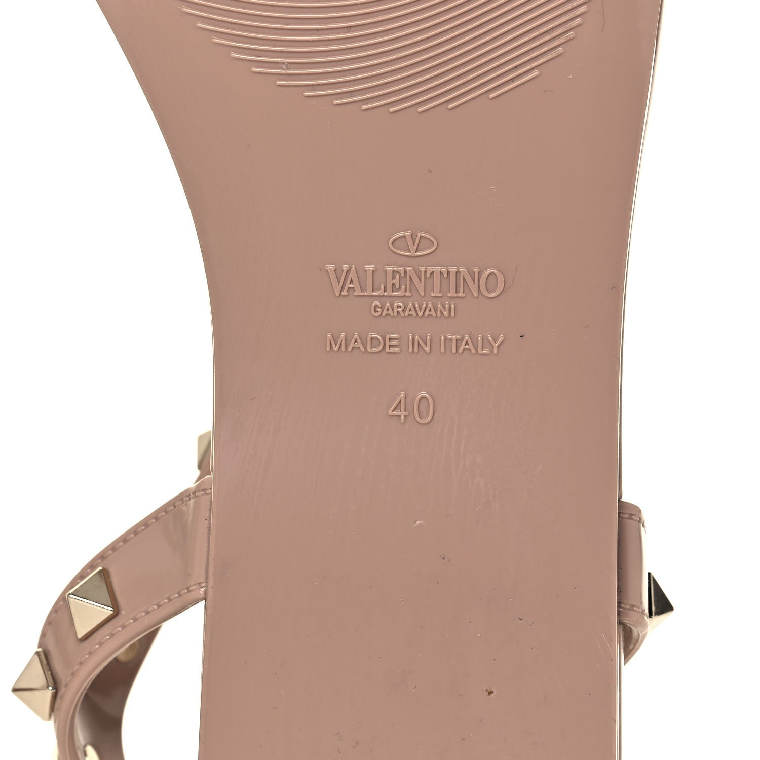 Valentino Garavani PVC Jelly Rockstud Caged Sandals 40 Poudre 6 of 7