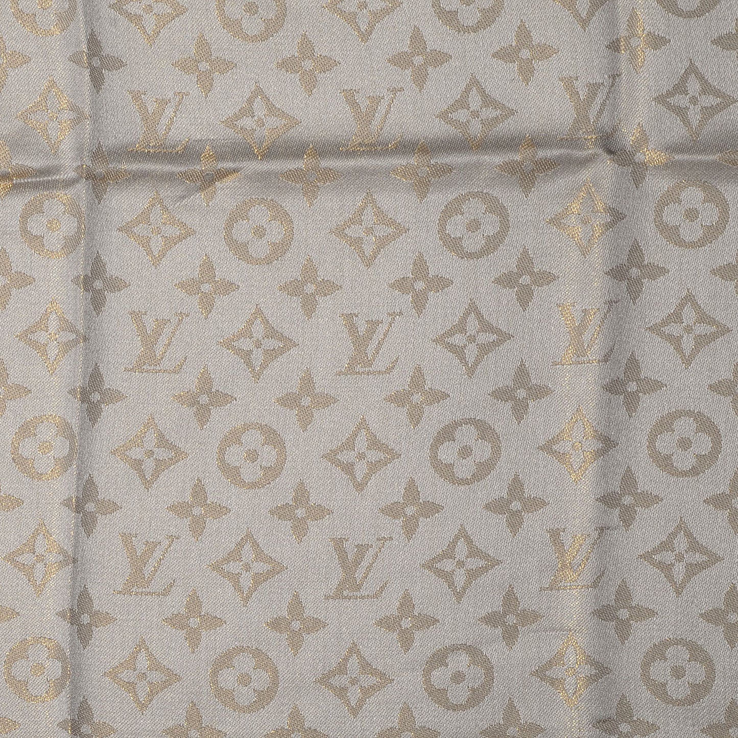 Monogram Silk Wool Shine Shawl Beige