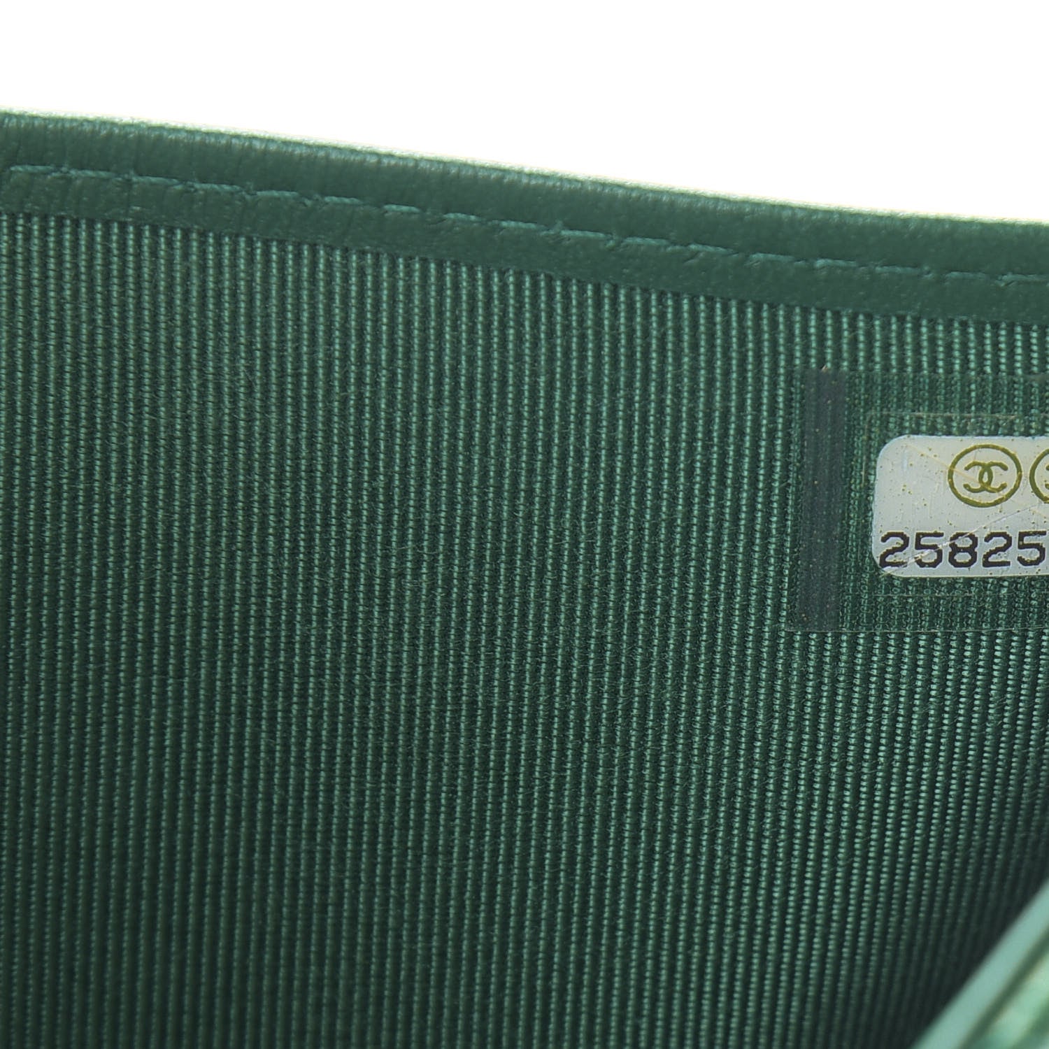 Chanel Metallic Caviar Quilted Compact Flap Wallet Green 8 of 8