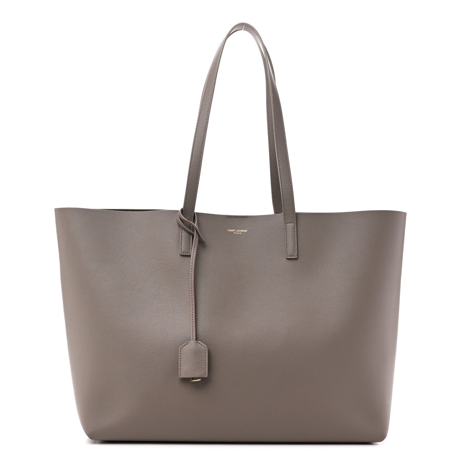 Saint Laurent Calfskin Large Shopping Tote Oyster Gray 1 of 11