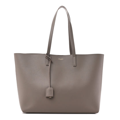 Saint Laurent Calfskin Large Shopping Tote Oyster Gray 1 of 11