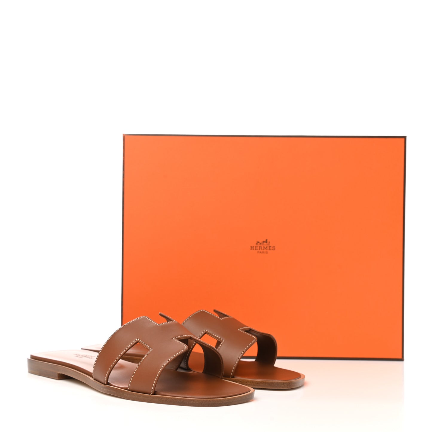 Box Calfskin Oran Sandals 36.5 Gold