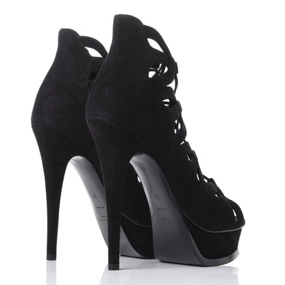 Saint Laurent Kid Scamosciato Tribute 105 Platform Sandals 36 Black 4 of 10