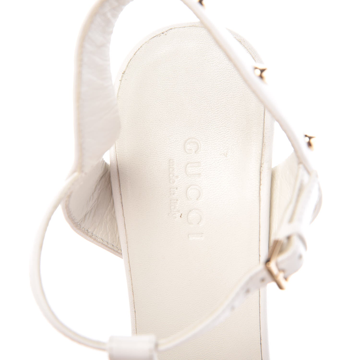 Gucci Calfskin Studded Melville Sandals 36.5 White 9 of 9