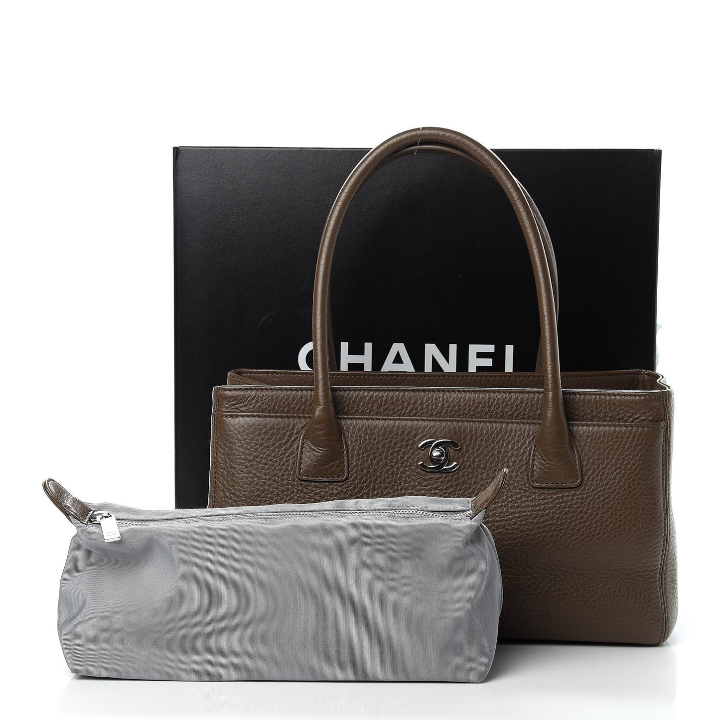 Calfskin Small Cerf Executive Shopper Tote Brown