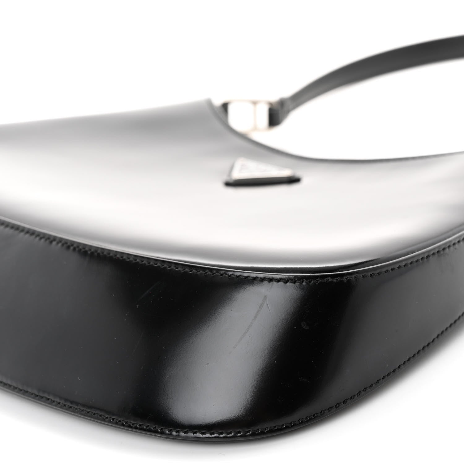 Prada Spazzolato Cleo Shoulder Bag Black 9 of 9