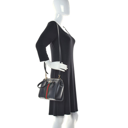 Gucci Textured Calfskin Web Small Ophidia Tote Bag Black 2 of 10