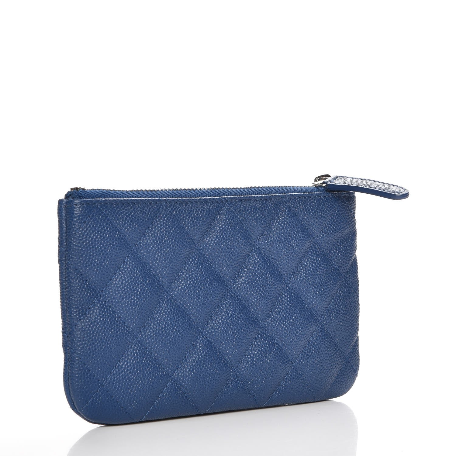Chanel Caviar Quilted Small Cosmetic Case Blue 3 of 8
