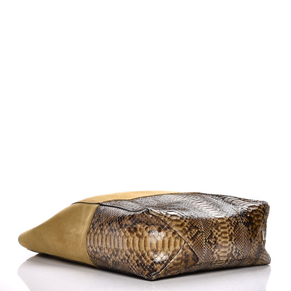 Celine Python Suede Vertical Bi-Cabas Khaki 5 of 11