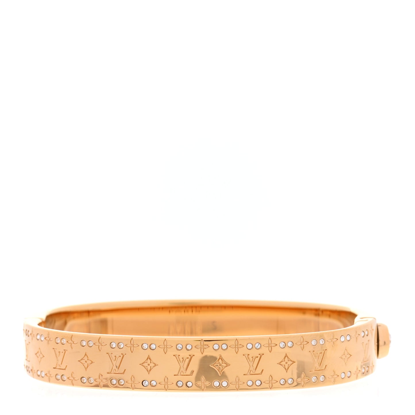 Brass Crystal Monogram Nanogram Strass Cuff S Gold