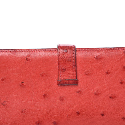 Hermes Ostrich Bearn Wallet Bougainvillea 8 of 11