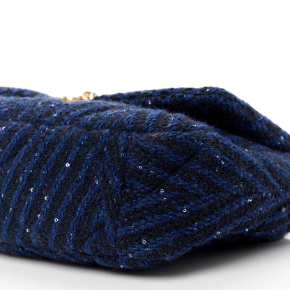 Chanel Tweed Quilted Medium Chanel 19 Flap Blue 10 of 10