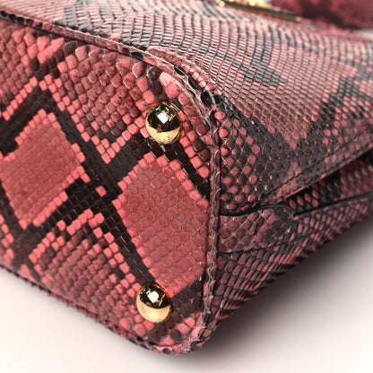 Prada Snakeskin Micro Matinee Tote Burgundy 8 of 8