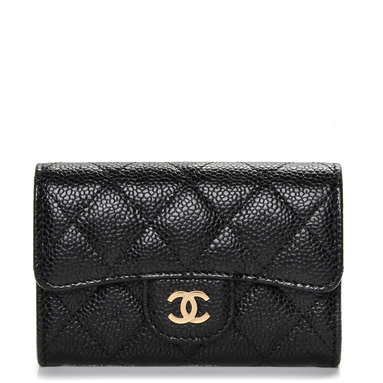 Chanel Caviar Quilted Flap Card Holder Black 1 of 7