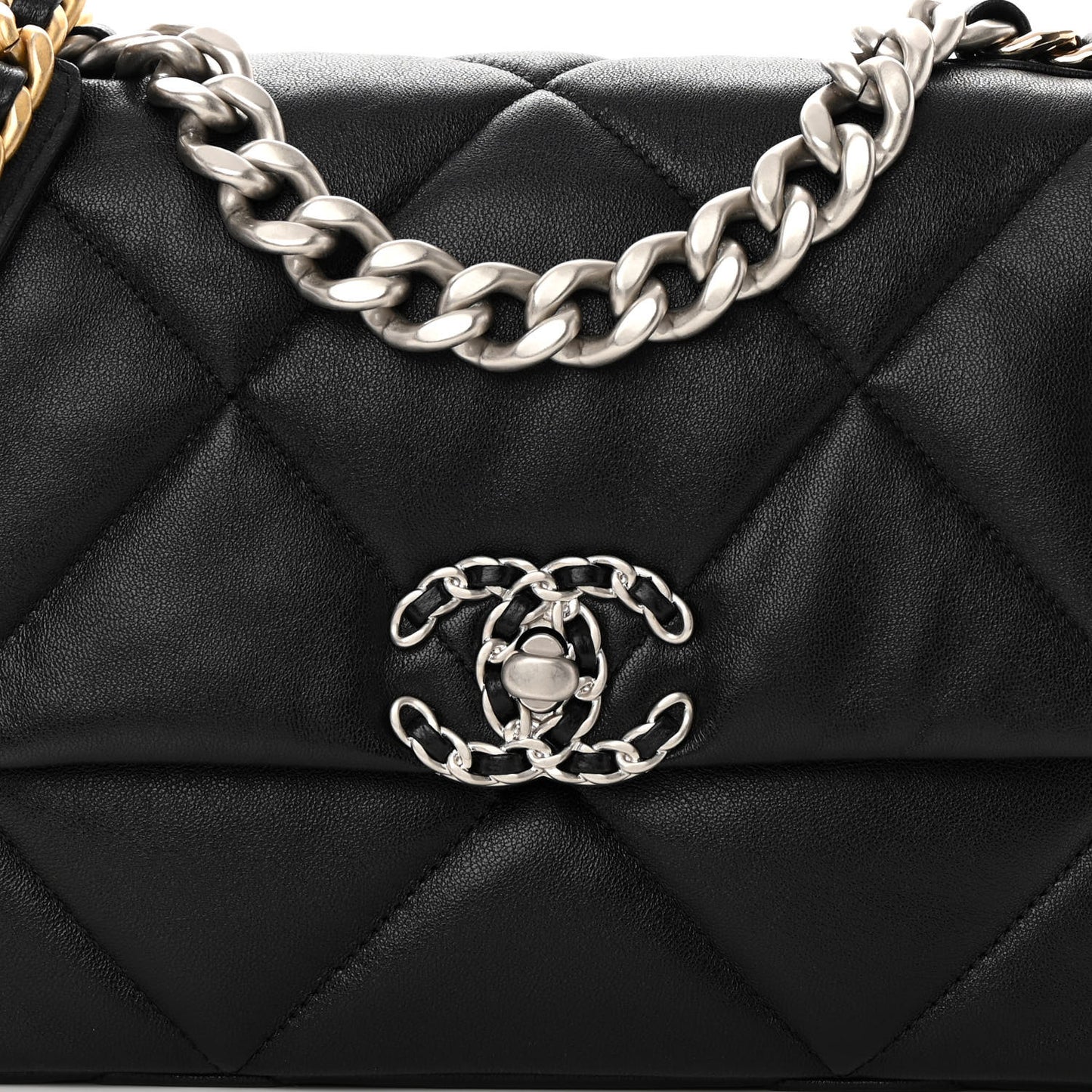 Lambskin Quilted Medium Chanel 19 Flap Black