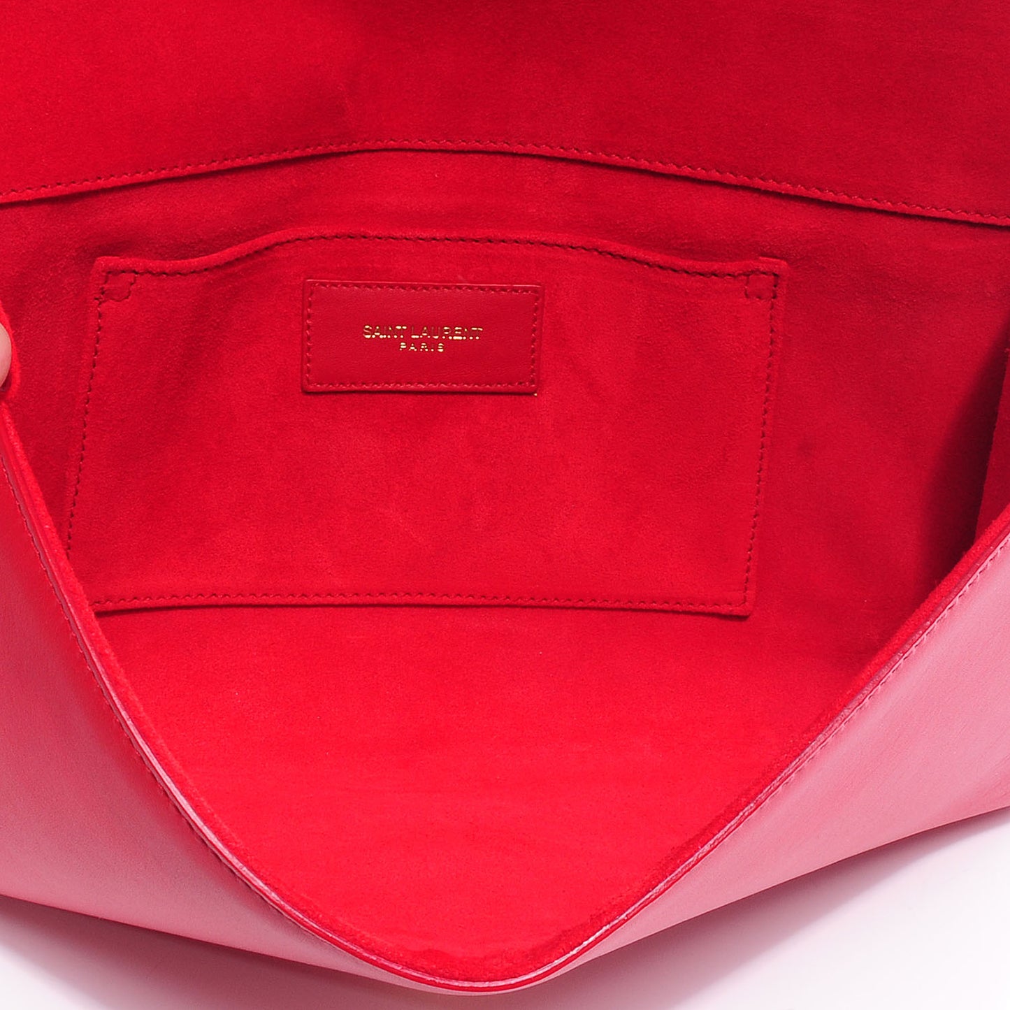 Leather Classic Y Clutch Rouge Orient