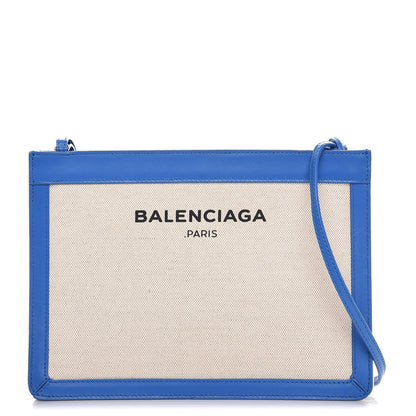 Balenciaga Cotton Canvas Pochette Crossbody Bag Bleu Pacifique 1 of 7