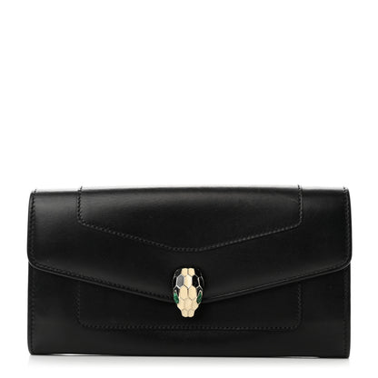 Bulgari Calfskin Serpenti Forever Wallet Black 1 of 9