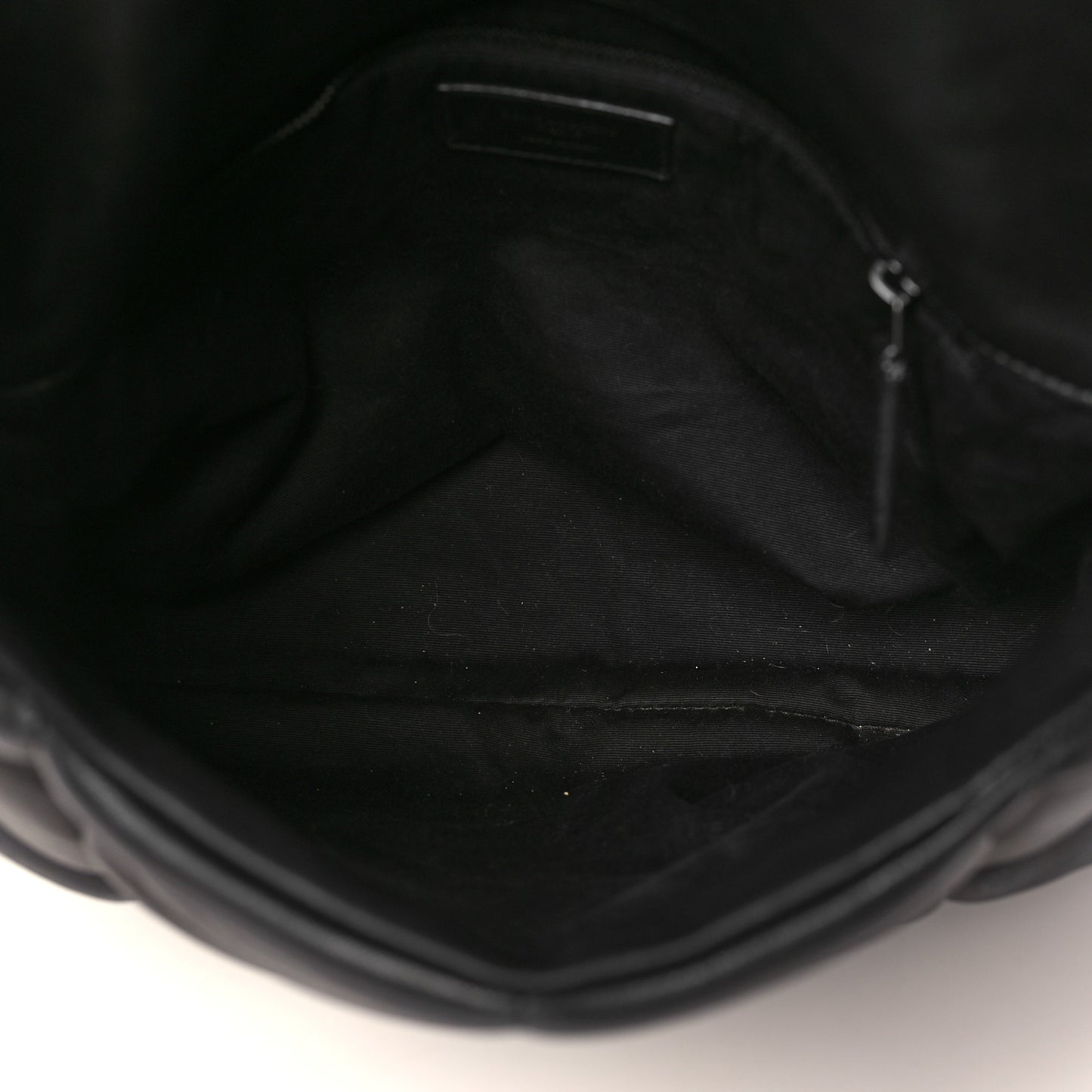 Lambskin Quilted Monogram Monochrome Small Loulou Puffer Chain Satchel Black