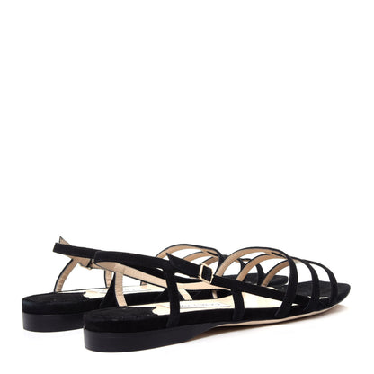 Jimmy Choo Suede Arien Cage Slingback Sandals 38.5 Black 4 of 10