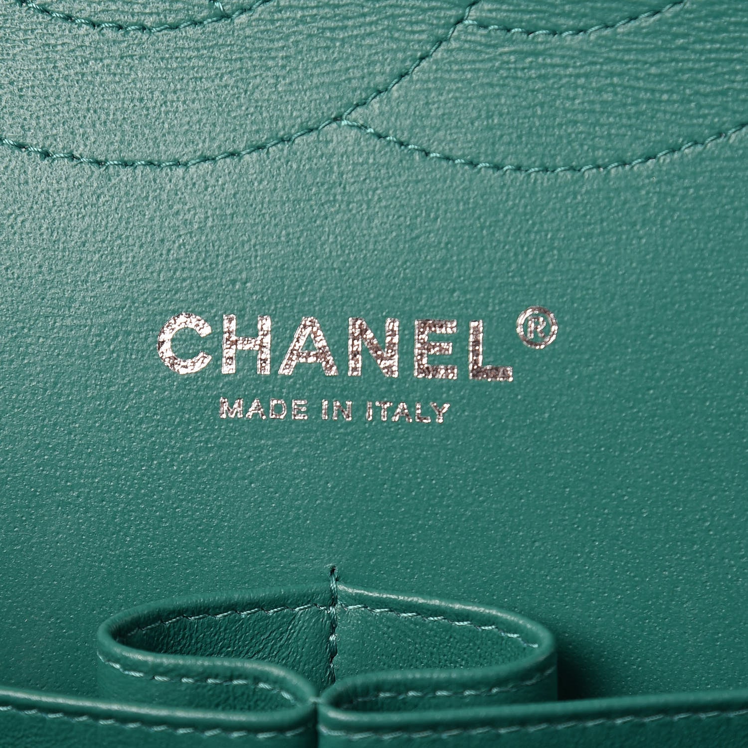 Chanel Caviar Chevron Quilted Jumbo Double Flap Green 8 of 13