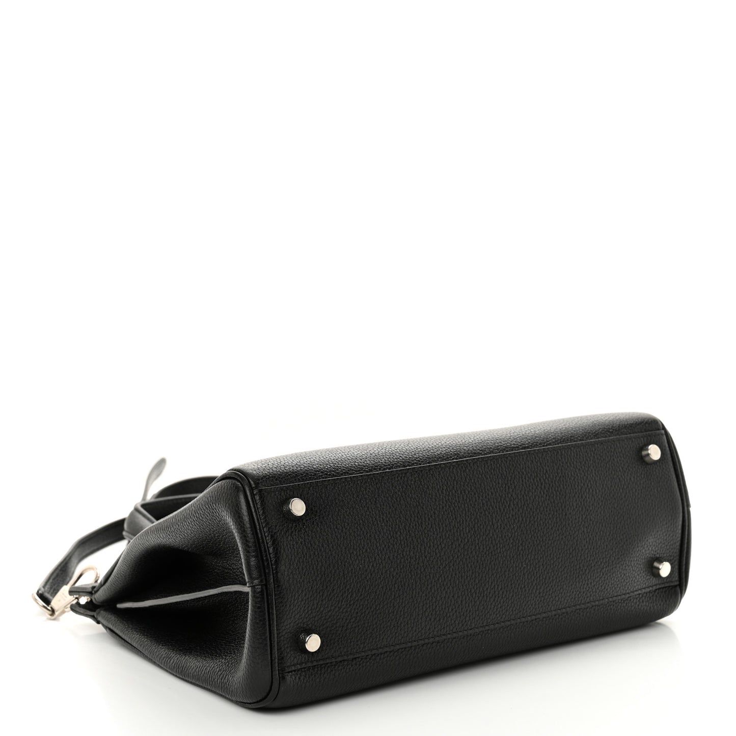 Grainy Calfskin Small Zumi Top Handle Bag Black