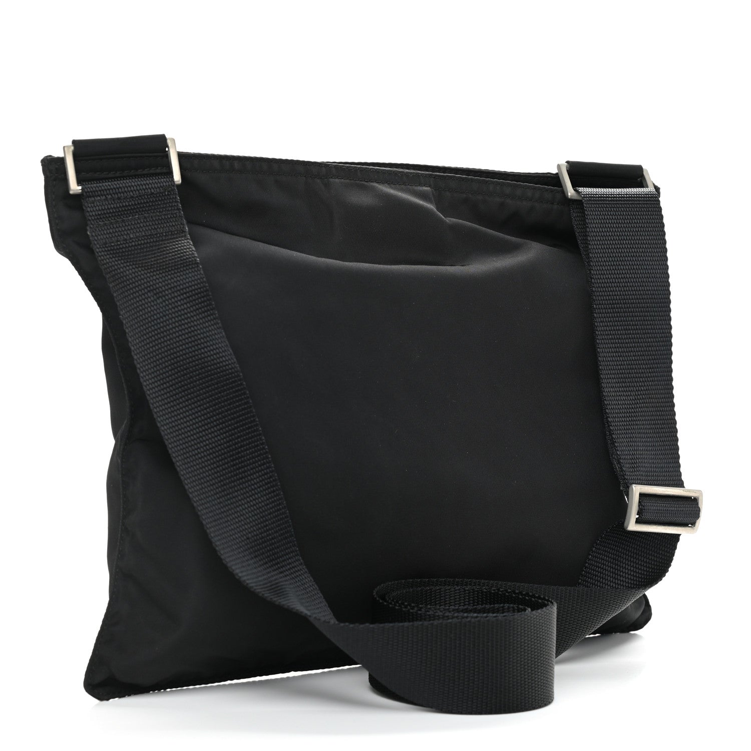 Prada Nylon Vela Flat Messenger Bag Black 3 of 11