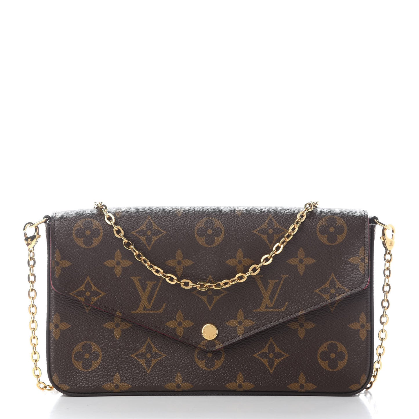 Monogram Pochette Felicie Chain Wallet Fuchsia