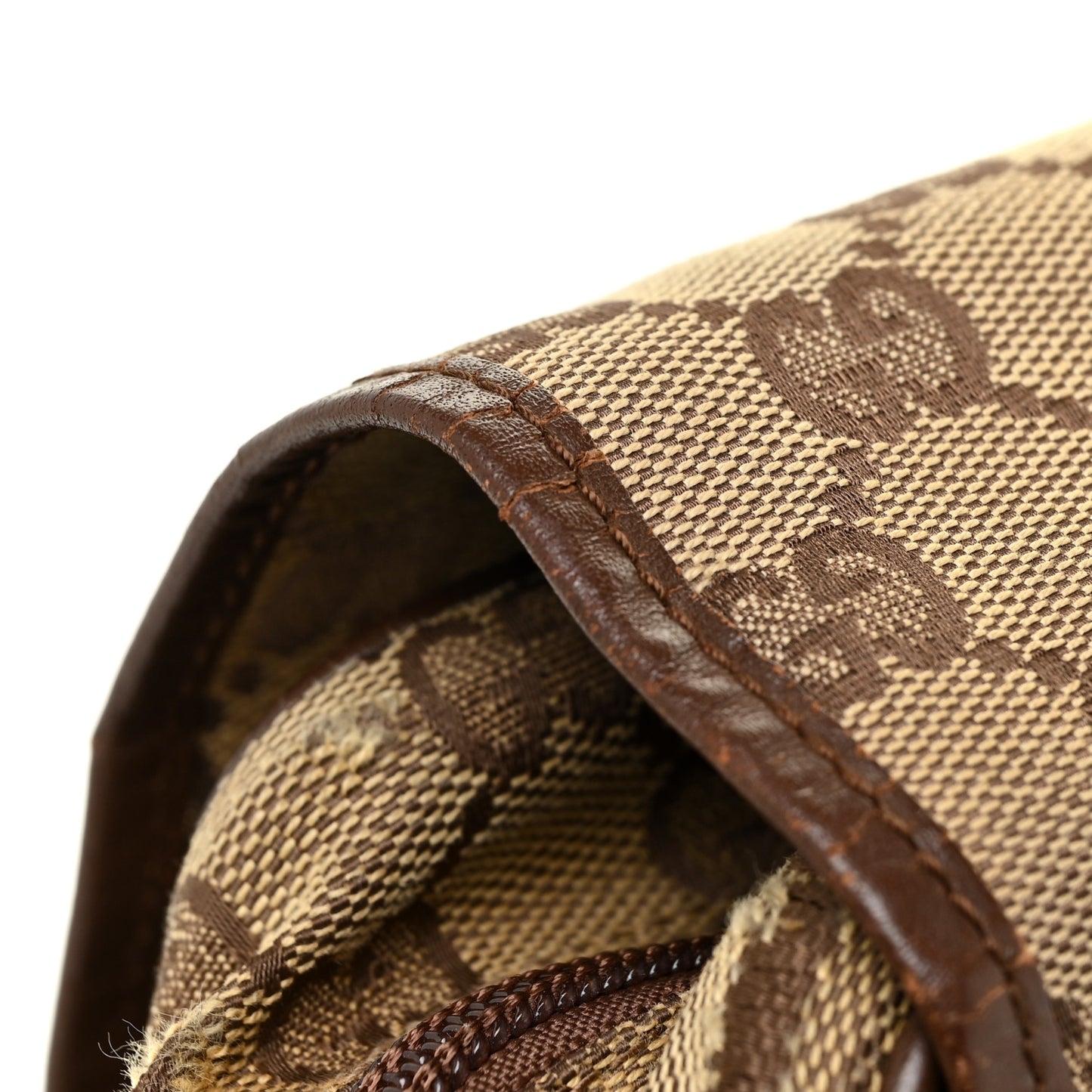 Monogram Flap Pocket Messenger Bag Beige Dark Brown