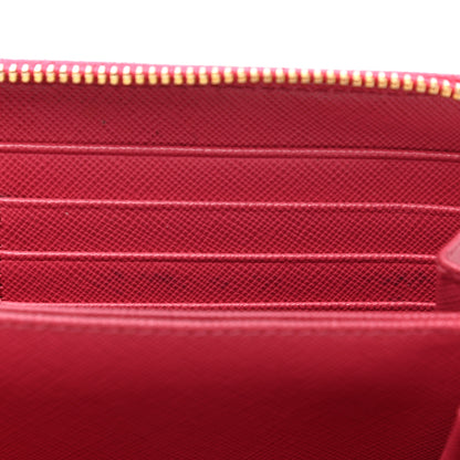Prada Saffiano Fiocco Bow Zip Around Wallet Peonia 13 of 13