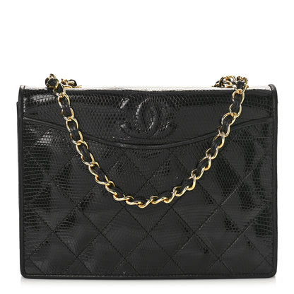 Chanel Lizard Quilted CC Single Flap Bag Black 1 of 13