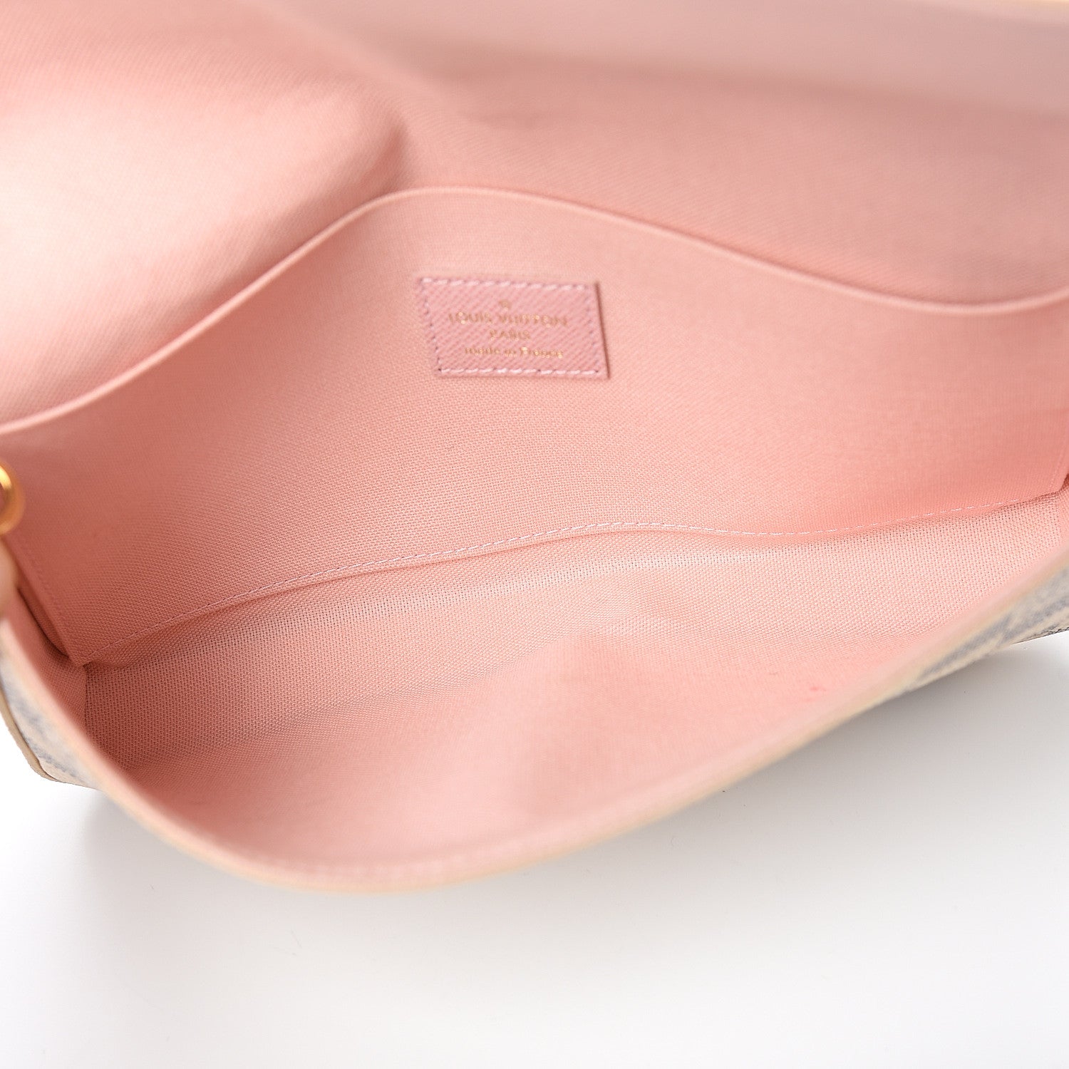 Louis Vuitton Damier Azur Pochette Felicie Chain Wallet Rose Ballerine 4 of 9